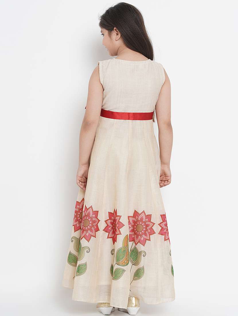 beige cotton blend frock - 17120449 -  Standard Image - 2