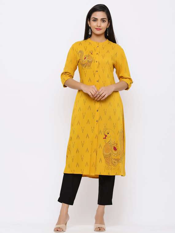  ikat print a-line kurta