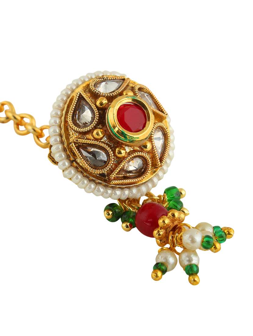 multi colored metal maang teekas & passa - 17124493 -  Standard Image - 2