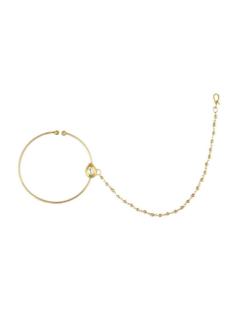 gold metal naath nose pin