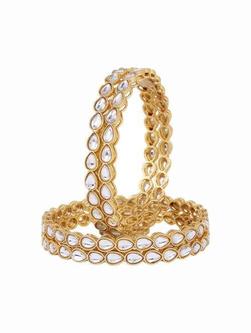 gold tone metal stone bangle - 17124780 - Standard Image - 0