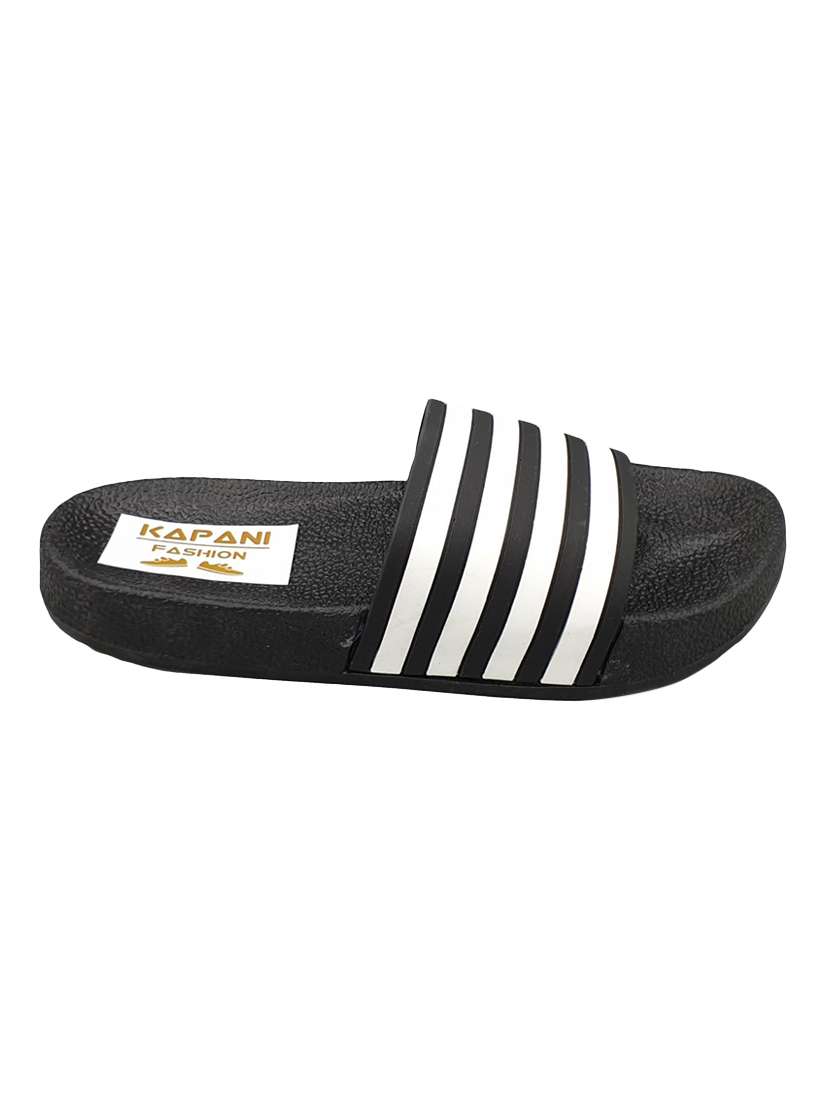 black rubber slip on flip flops - 17126146 -  Standard Image - 2