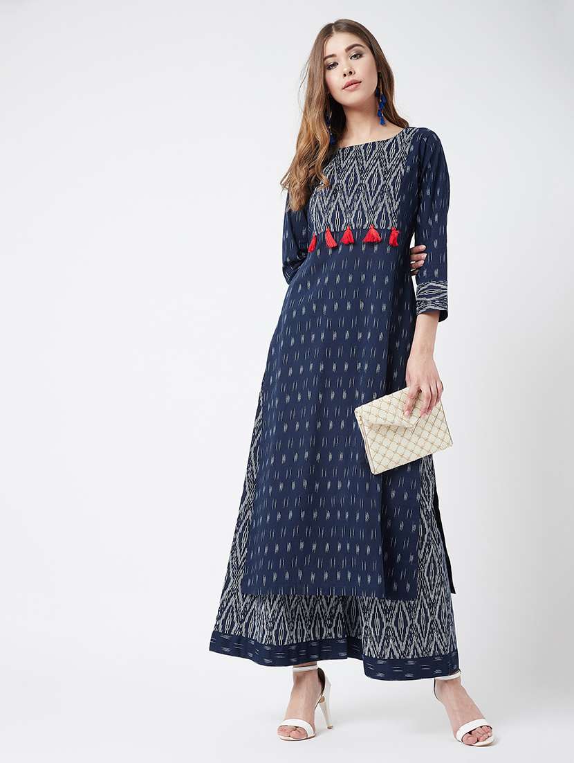 women three quarter sleeve kurta palazzo set