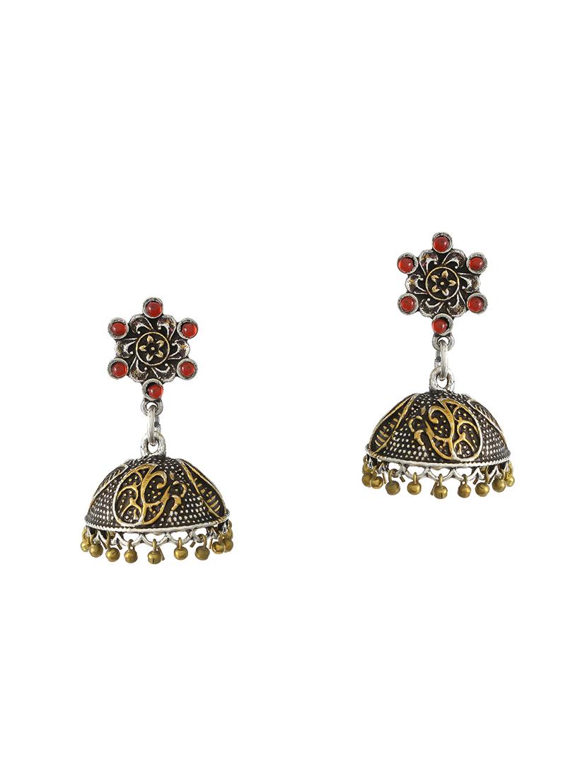 silver tone silver jhumka earring - 17130239 - Zoom Image - 0