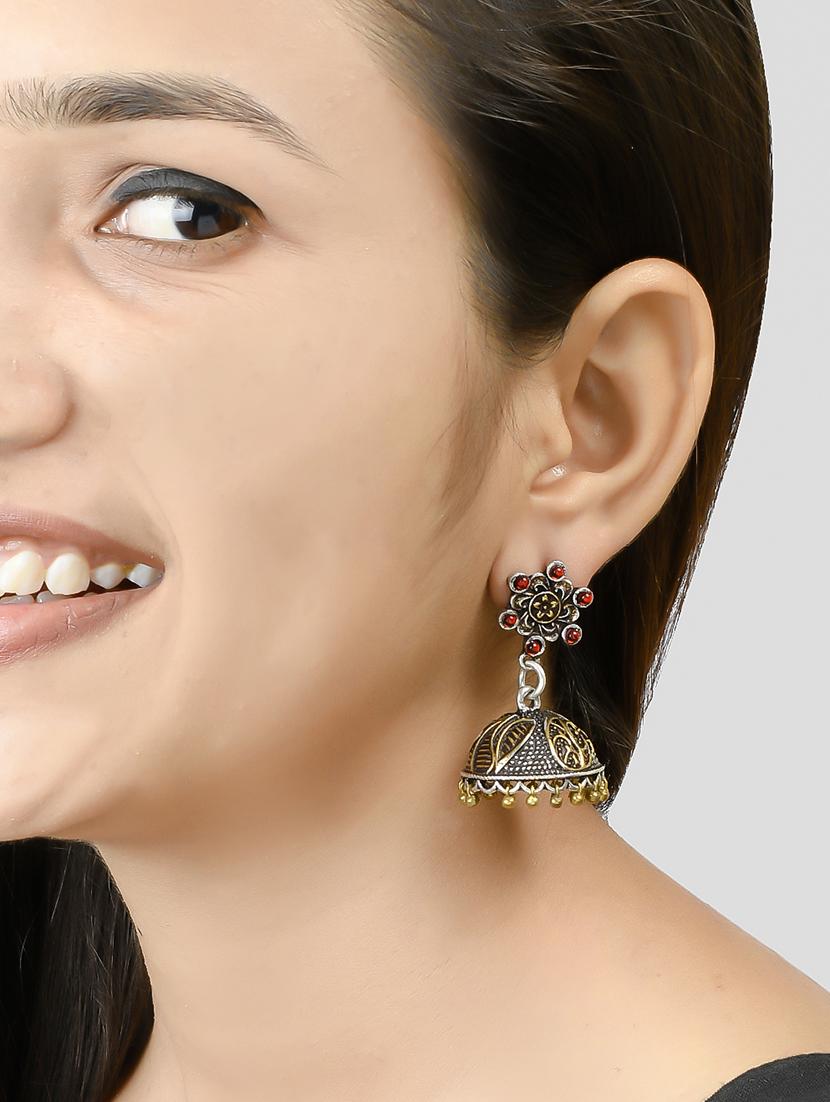 silver tone silver jhumka earring - 17130239 - Standard Image - 2