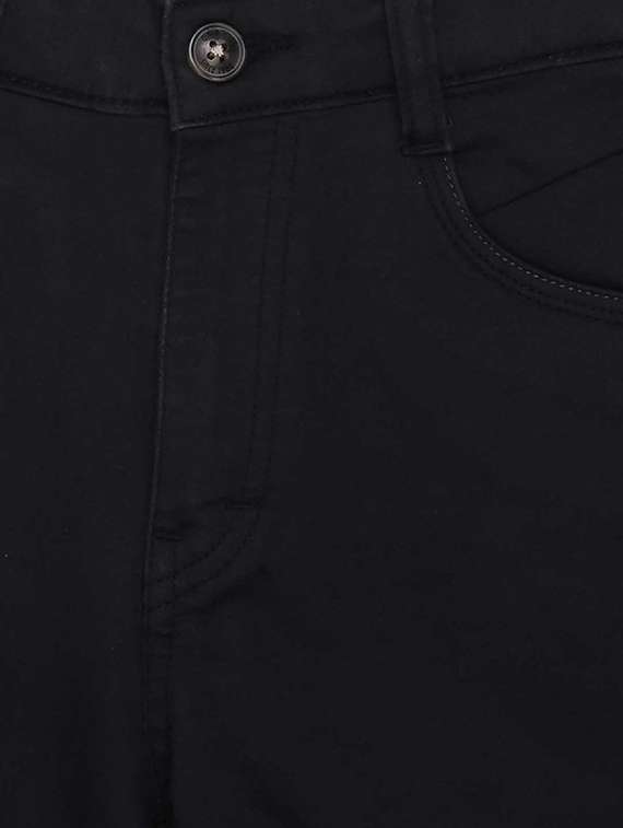 dark blue cotton blend casual trouser - 17130600 - Standard Image - 2
