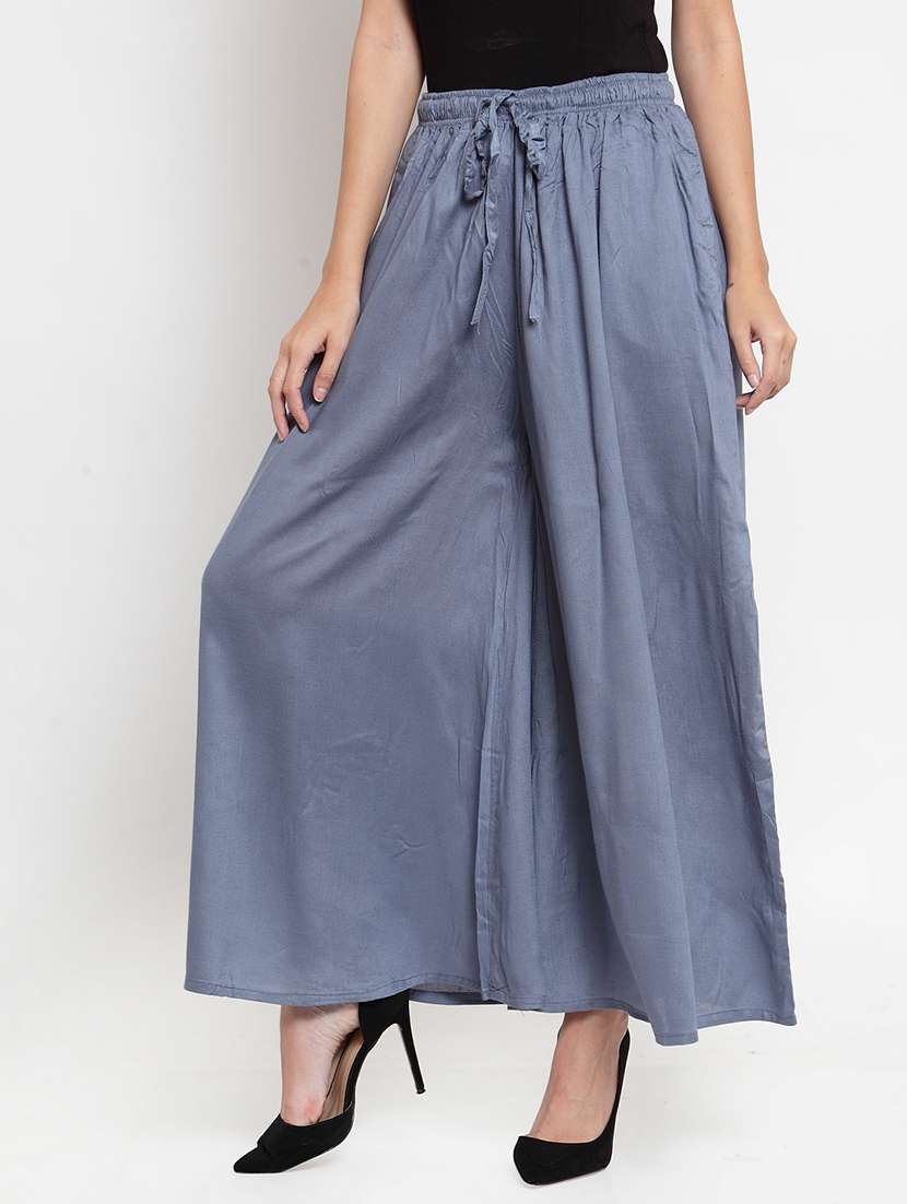 Drawstring Waist Flared Palzzo 