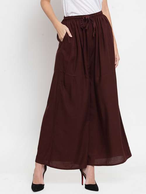 drawstring waist flared palzzo - 17130896 - Standard Image - 0