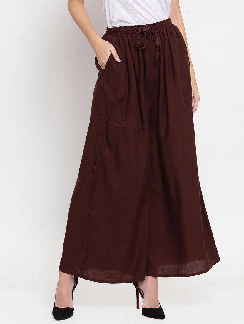 drawstring waist flared palzzo 
