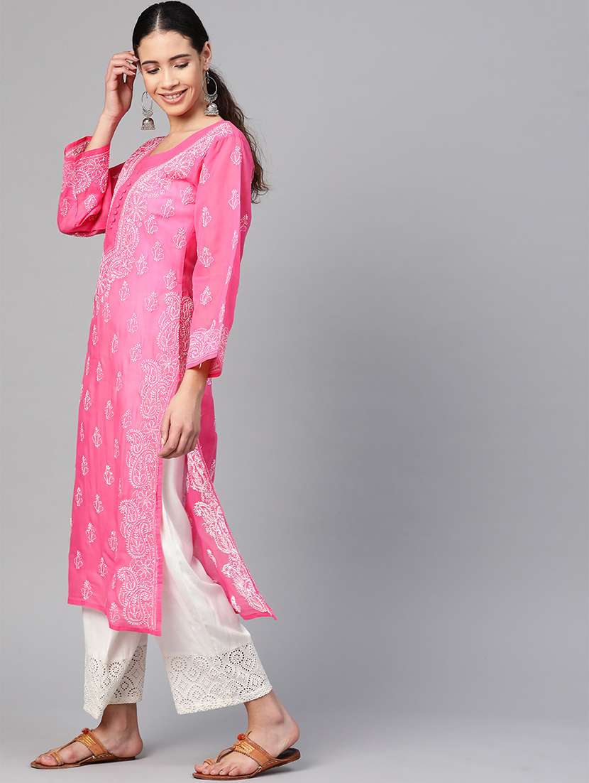 women's straight kurta - 17131349 - Standard Image - 2