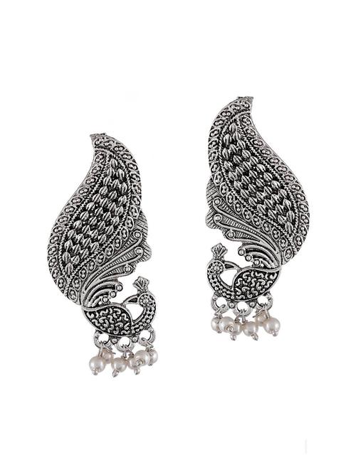 silver tone silver plated drop earring - 17133516 - Standard Image - 0