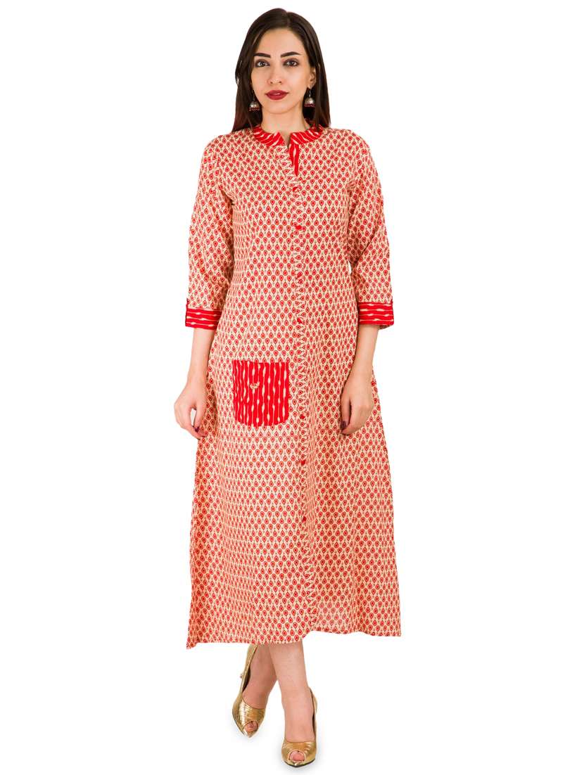 printed a-line ethnic dress