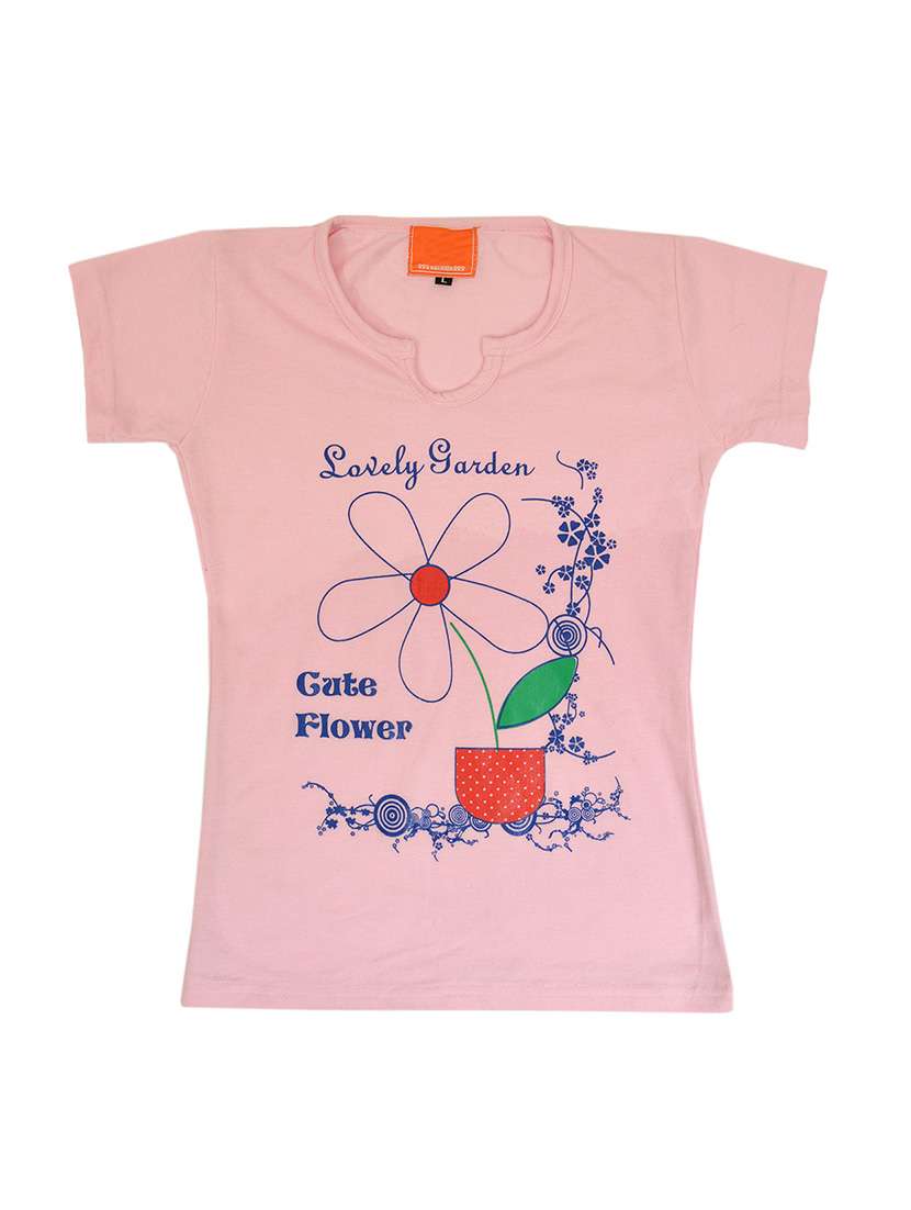 pink cotton regular tee