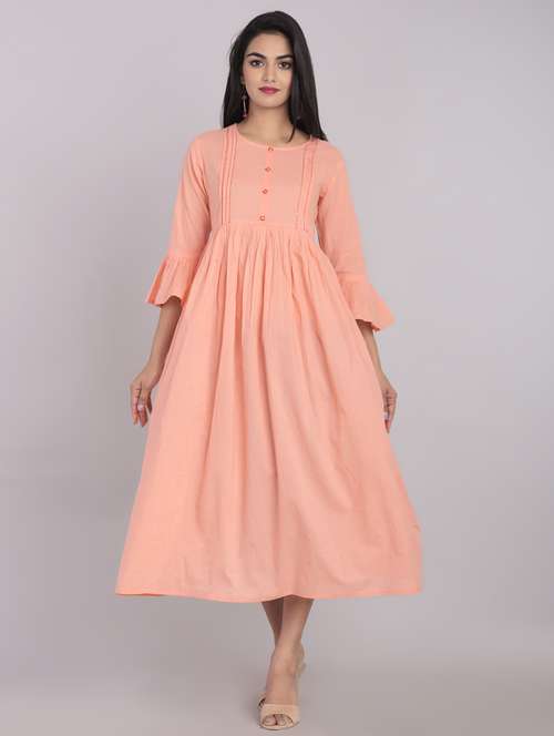 bell sleeves flared ethnic dress - 17135507 -  Standard Image - 0