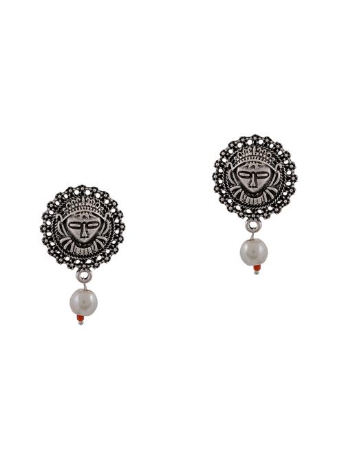 silver tone silver plated drop earring - 17136098 - Standard Image - 0