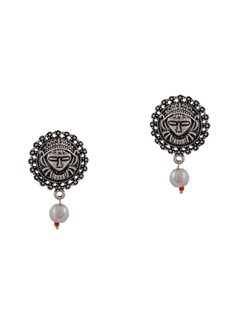 silver tone silver plated drop earring - 17136098 - Zoom Image - 0