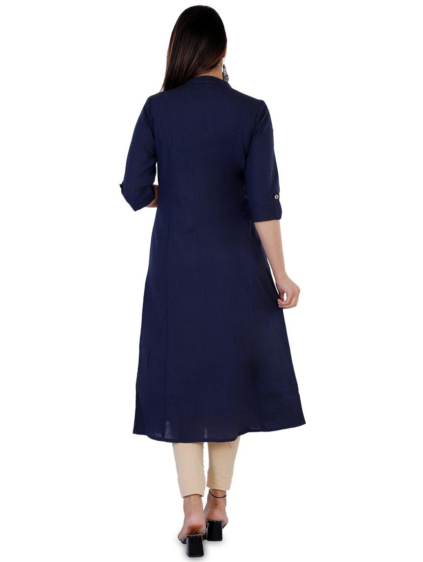 solid a-line kurta - 17136242 - Standard Image - 2