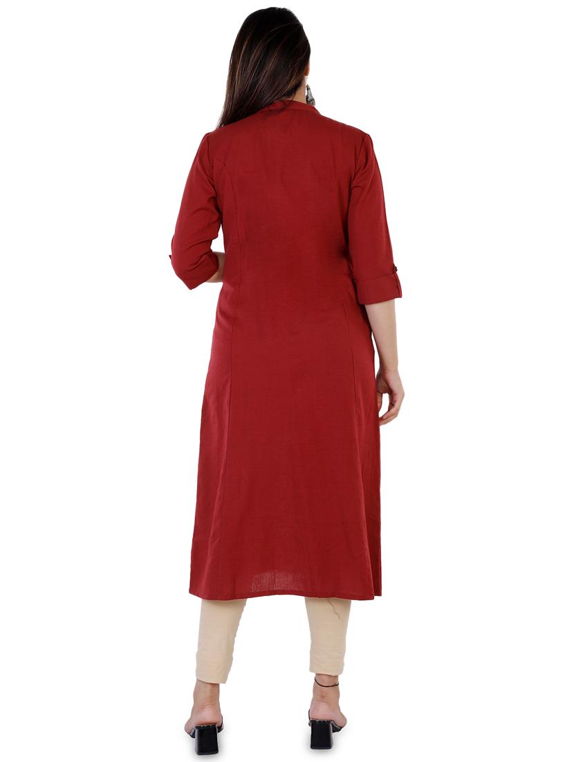 solid a-line kurta - 17136244 - Standard Image - 2