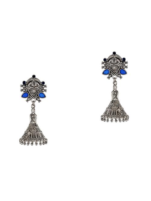 silver tone silver plated jhumka earring - 17136338 - Standard Image - 0
