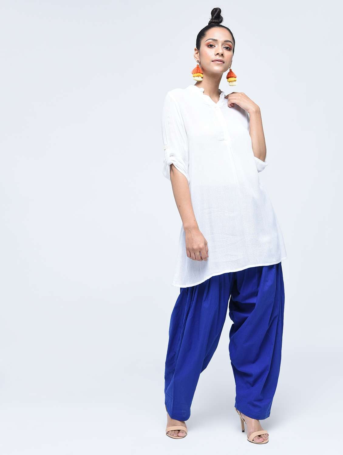 blue cotton solid salwar - 17138716 -  Standard Image - 2