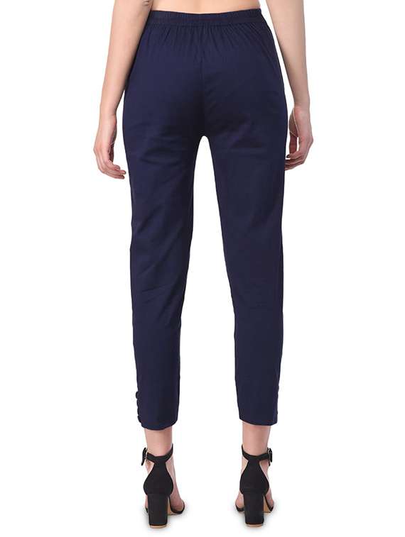 women solid high rise cigarette pants  - 17138890 -  Standard Image - 2
