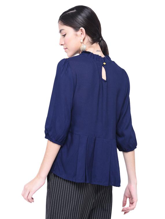 women's peplum mock neck top - 17138909 - Standard Image - 2