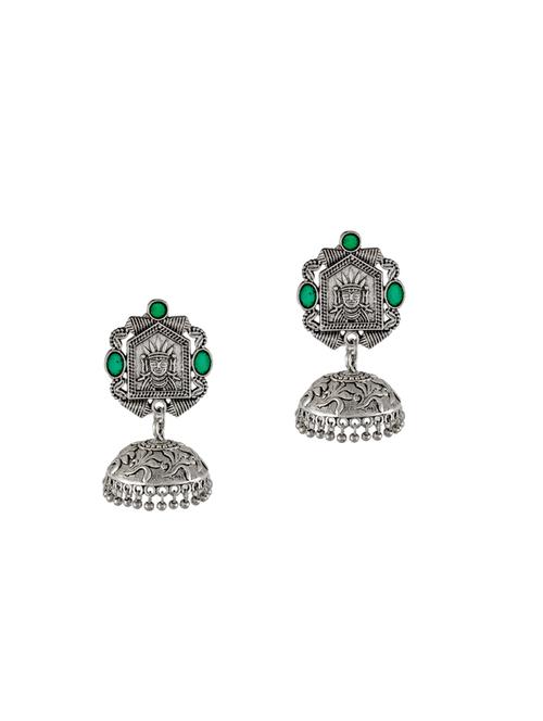 silver tone silver plated jhumka earring - 17139741 - Standard Image - 0