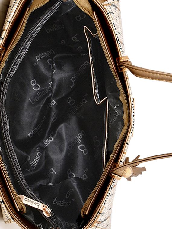 gold leatherette (pu) handbag - 17140768 - Standard Image - 2
