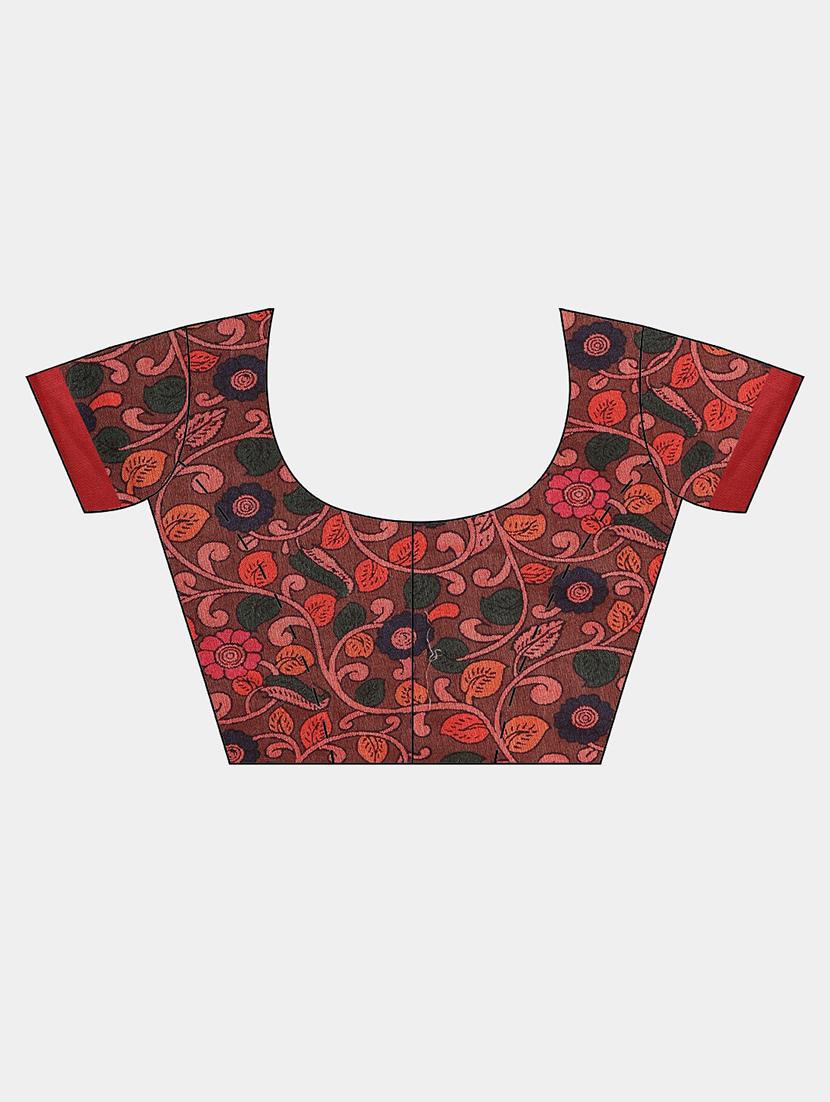 kalamkari woven saree with blouse - 17140959 - Standard Image - 2