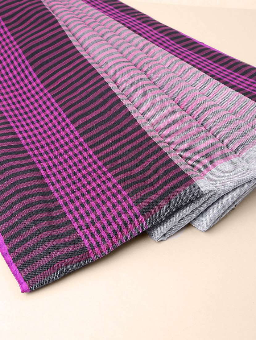 bordered woven saree with blouse - 17140966 -  Standard Image - 2