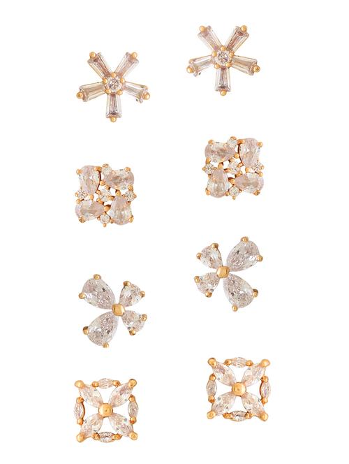 gold metal studs earring - 17142671 - Standard Image - 0