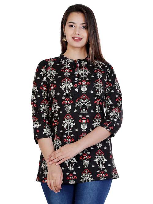 black cotton regular tunic