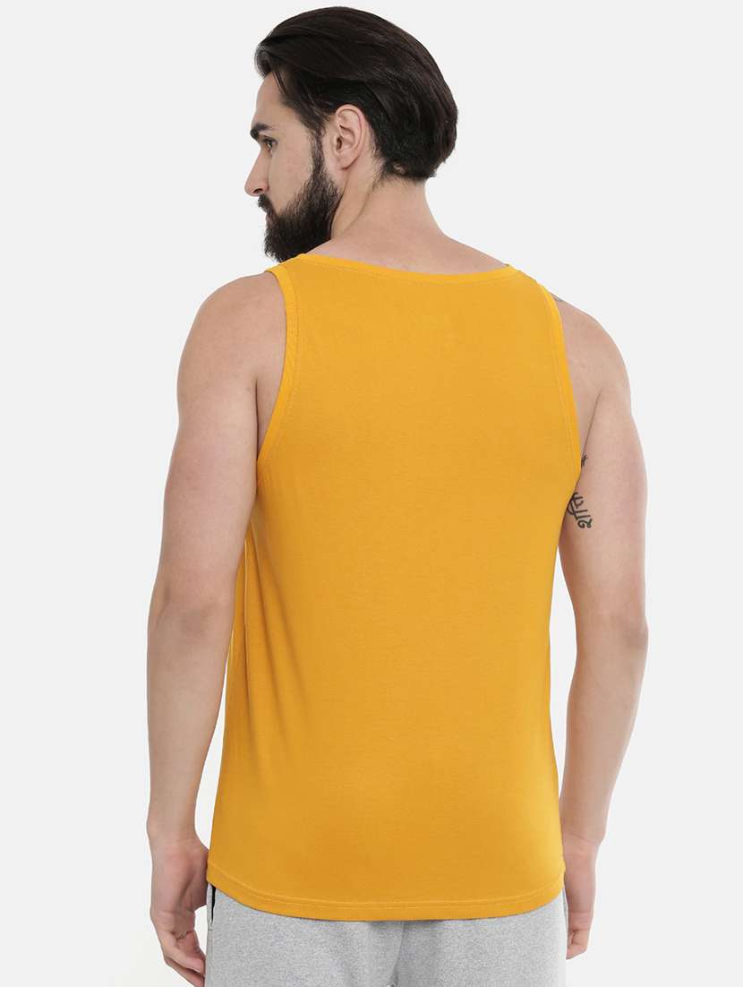 mustard solid vest - 17144901 - Standard Image - 2