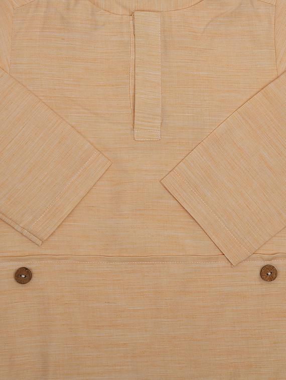 orange khadi kurta kurtas & set - 17145438 - Standard Image - 2
