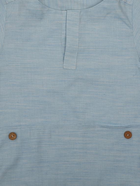 light blue khadi kurta kurtas & set - 17145439 - Standard Image - 2