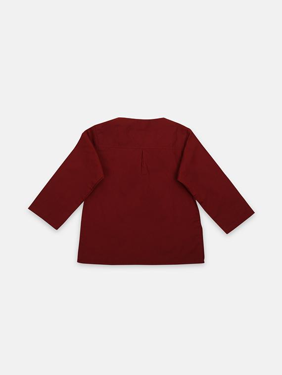red cotton kurta kurtas & set - 17145494 - Standard Image - 2