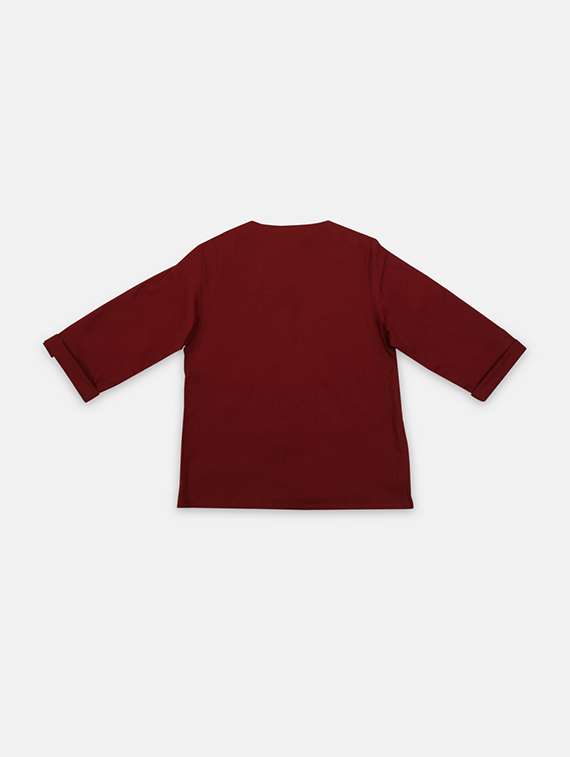 red cotton kurta kurtas & set - 17145498 -  Standard Image - 2