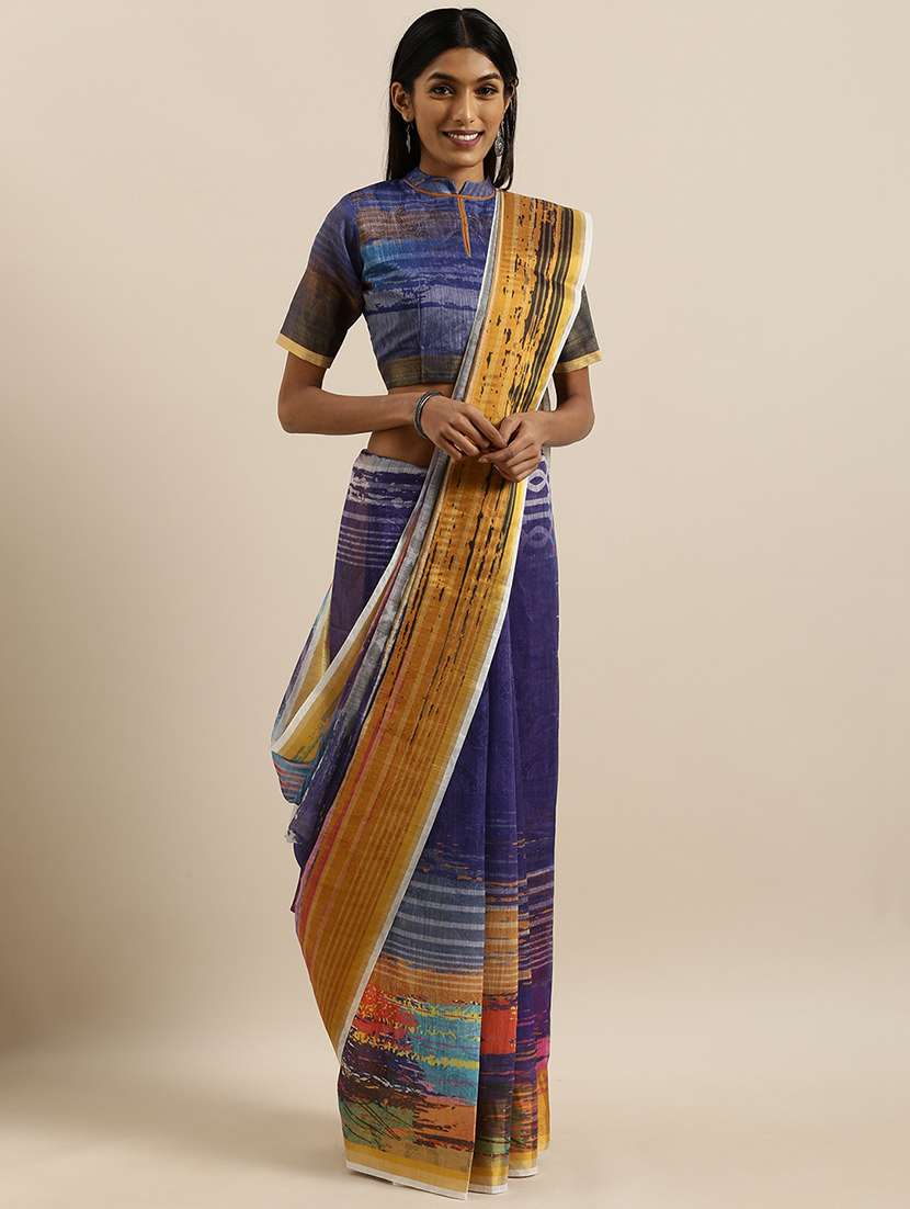 abstract printed saree with blouse