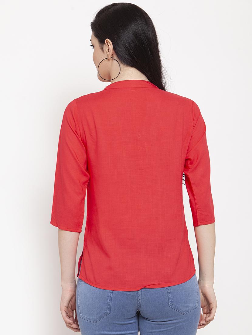 red rayon regular top - 17147488 - Standard Image - 2