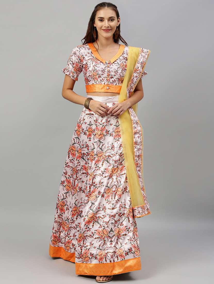 floral panelled lehenga