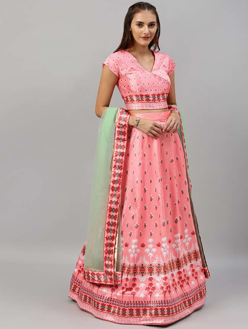 floral panelled lehenga