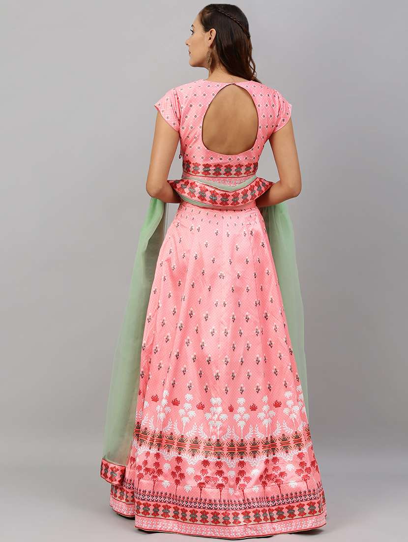 floral panelled lehenga - 17148041 - Standard Image - 2