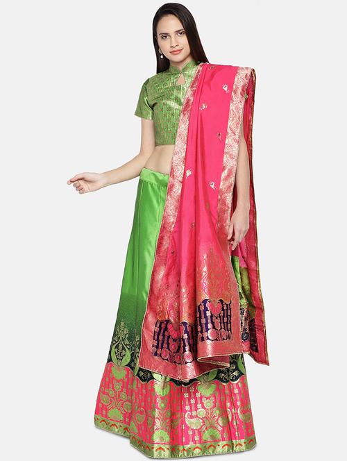 printed panelled lehenga - 17148051 - Standard Image - 0