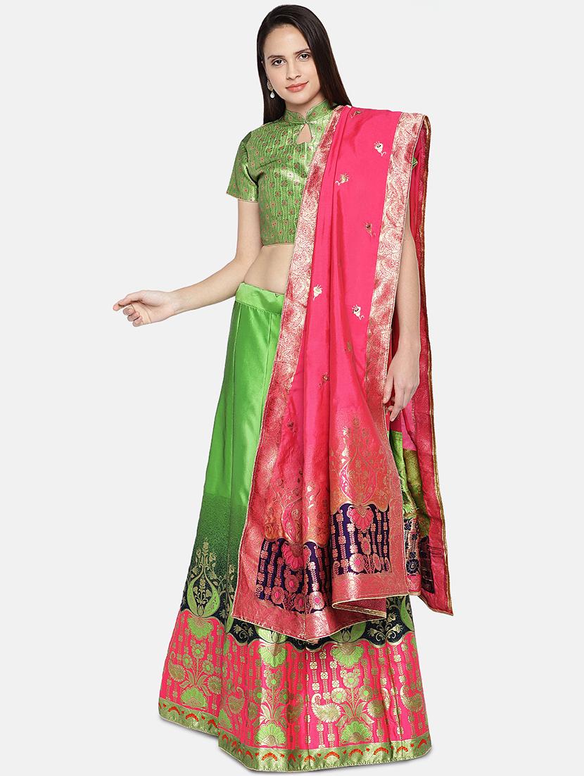 printed panelled lehenga - 17148051 - Zoom Image - 0