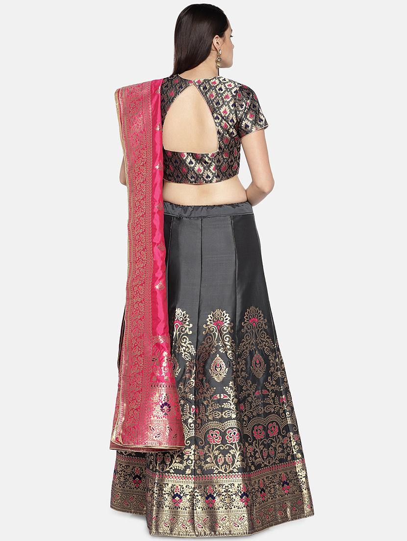 printed panelled lehenga - 17148052 - Standard Image - 2