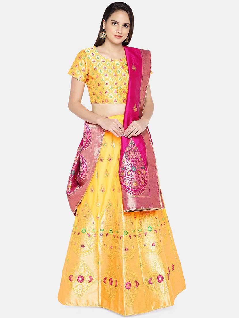 printed panelled lehenga