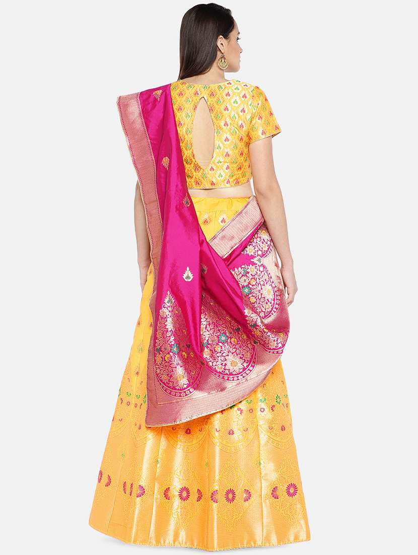 printed panelled lehenga - 17148055 - Standard Image - 2