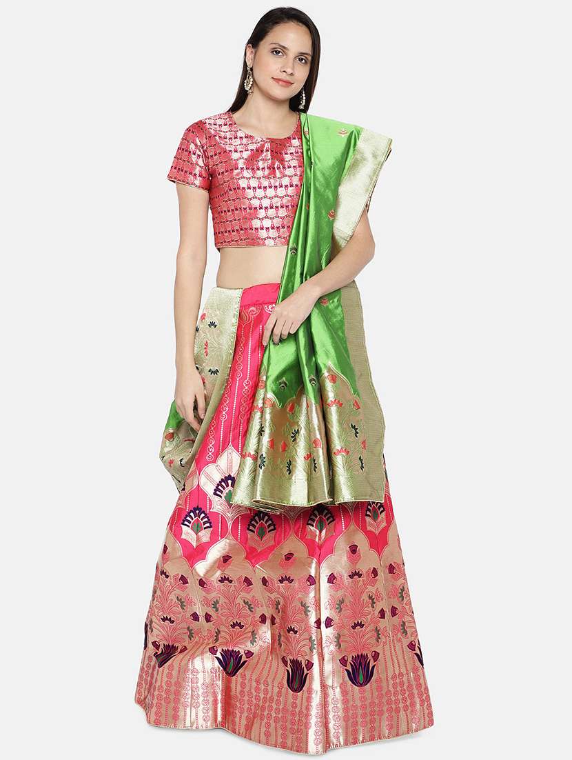 printed panelled lehenga - 17148057 - Zoom Image - 0