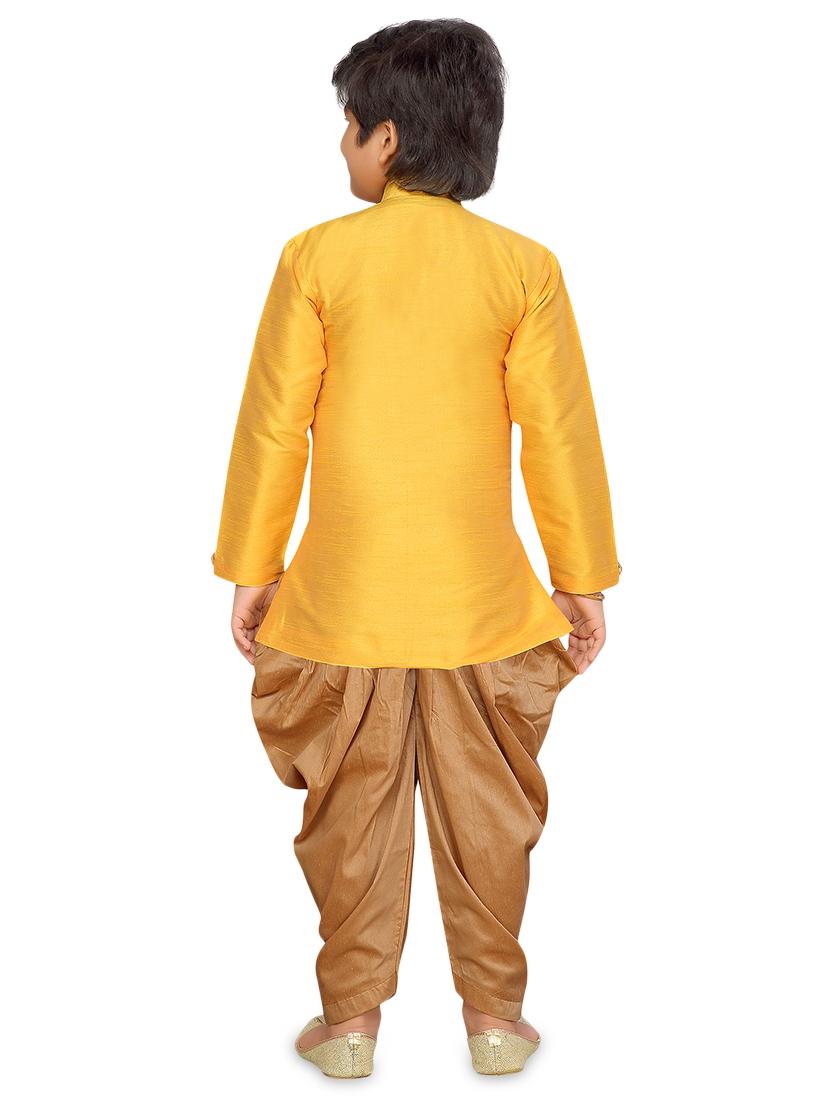 yellow silk blend kurta sets kurtas & set - 17148635 - Standard Image - 2
