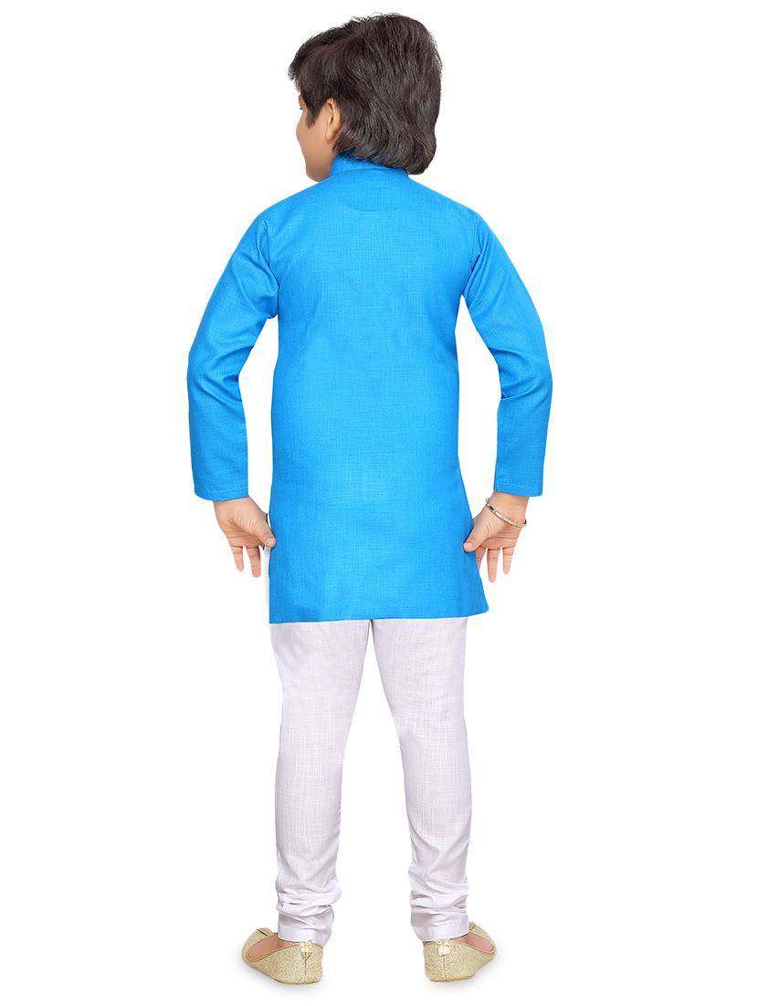 light blue cotton kurta sets kurtas & set - 17148637 - Standard Image - 2